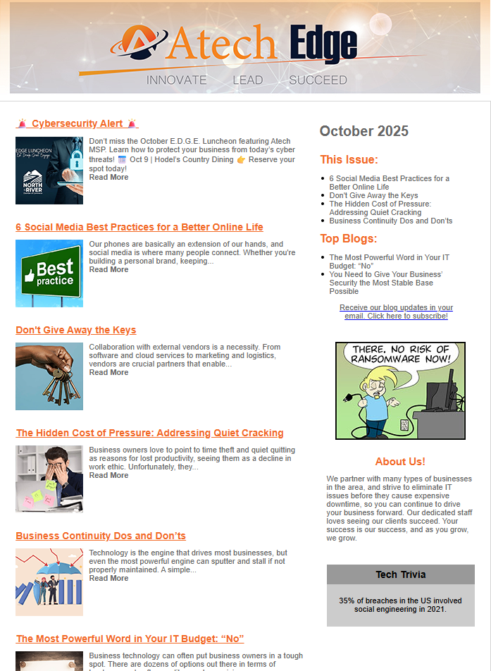 October 2025 Newsletter